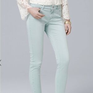 White House Black Market Mid Rise Skinny Ankle Jean Mint Green Sz 14